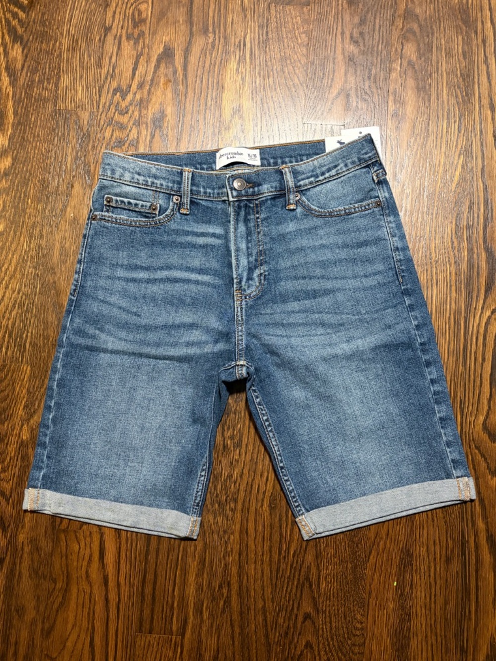 Abercrombie Kids Blue Denim Cuffed Short 15/16